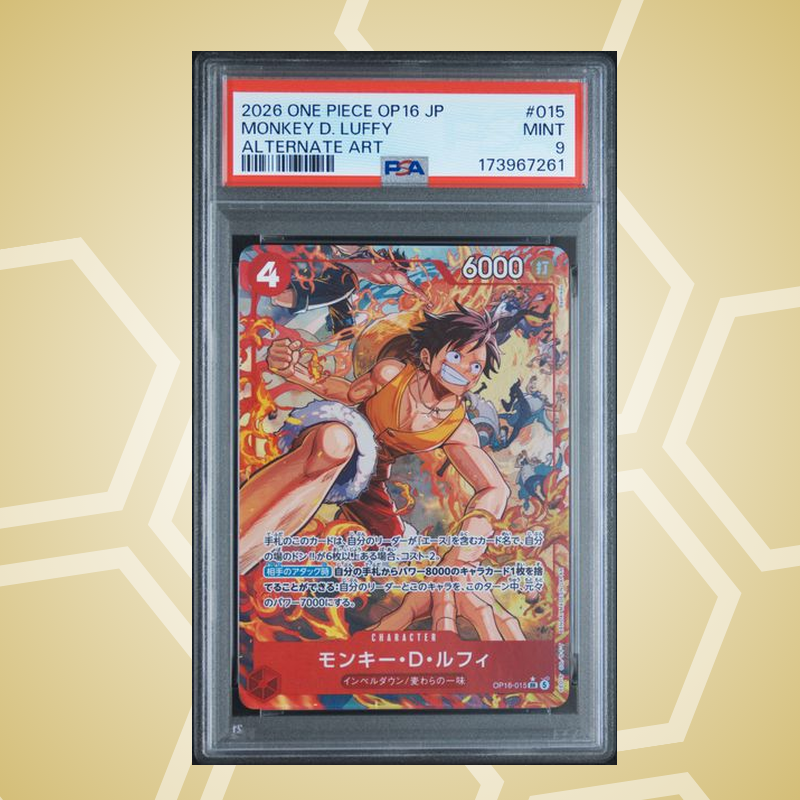 2026 One Piece Japanese Op16-The Time Of Battle #015 Monkey D. Luffy Alternate Art – PSA 9