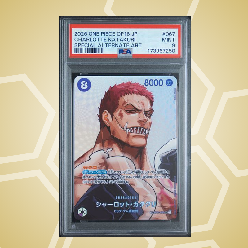 2026 One Piece Japanese Op16-The Time Of Battle #067 Charlotte Katakuri Special Alternate Art – PSA 9