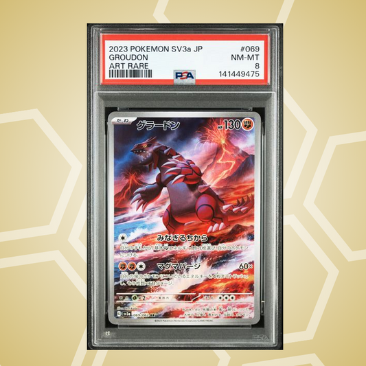 2023 Pokemon Japanese Sv3A-Raging Surf #069 Groudon Art Rare PSA 8
