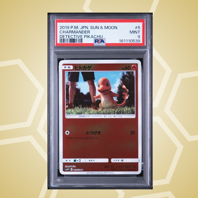 Glumanda (Charmander) – Sun & Moon Detective Pikachu JP – PSA 9 (2019)