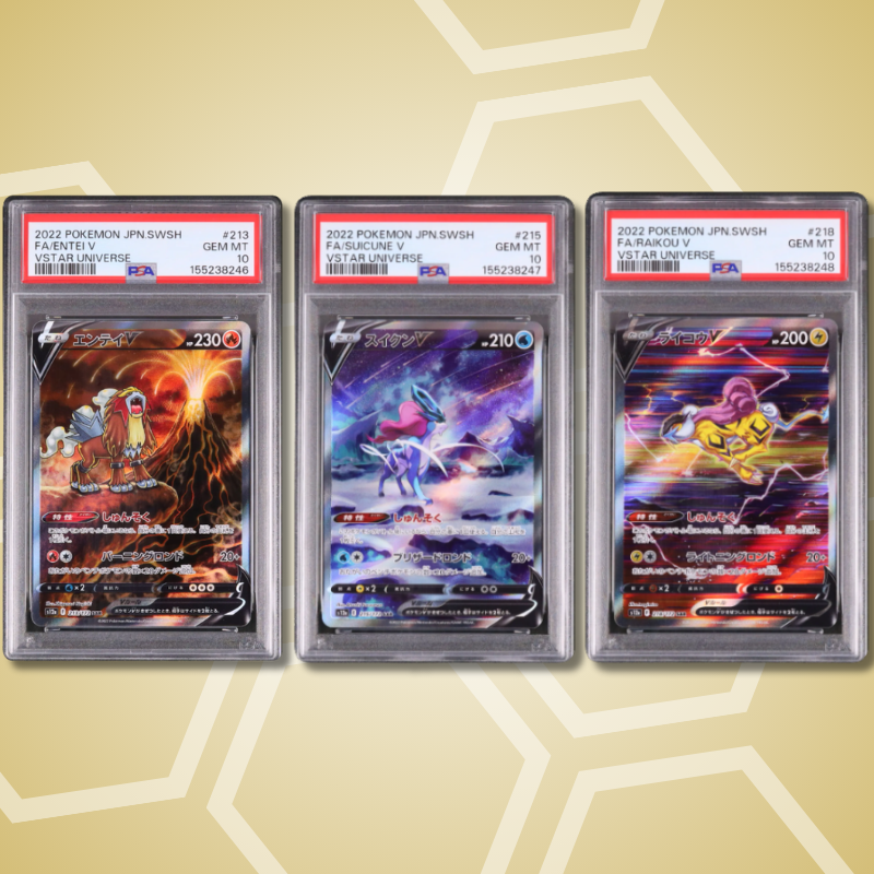 Entei, Suicune & Raikou V – VSTAR Universe SAR Trio | PSA 10 | Fortlaufende Certs