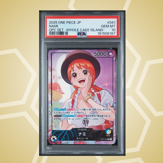 2025 One Piece Japanese Promos #041 Nami Opc Set -Whole Cake Island- – PSA 10