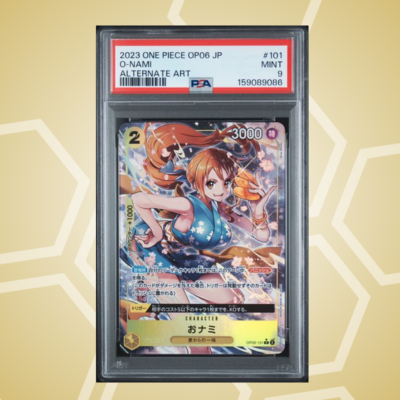 2023 One Piece Japanese Op06-Wings Of The Captain #101 O-Nami Alternate Art – PSA 9