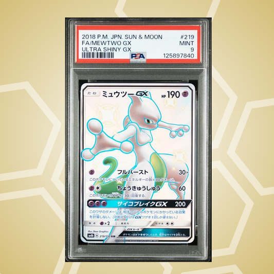 Mewtu (Mewtwo) GX Full Art – Sun & Moon Ultra Shiny GX JP – PSA 9