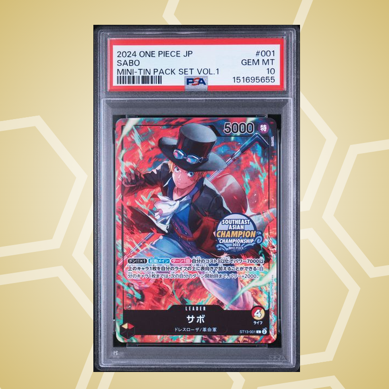 2024 One Piece Japanese Mini-Tin Pack Set Vol.1 #001 Sabo – PSA 10
