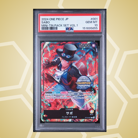 2024 One Piece Japanese Mini-Tin Pack Set Vol.1 #001 Sabo – PSA 10